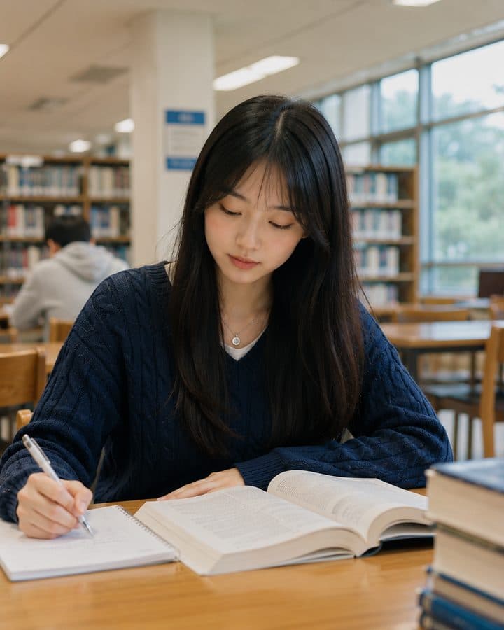 도서관에서
